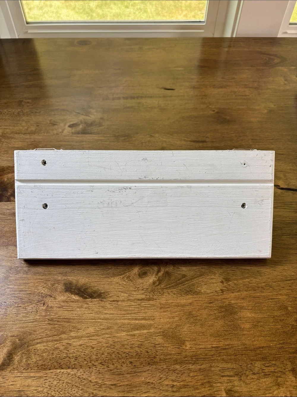 Distressed Vintage Style White Wall Display Shelf - 12”